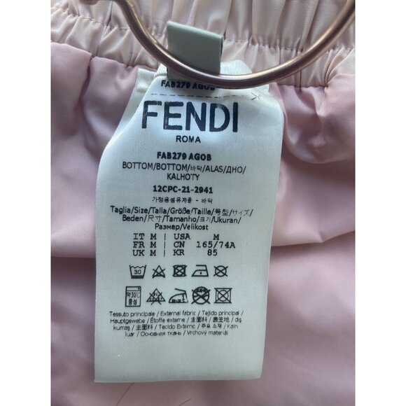 Fendi Womens Beige FF Logo Silk Drawstring Shorts Size S - Picture 9 of 10